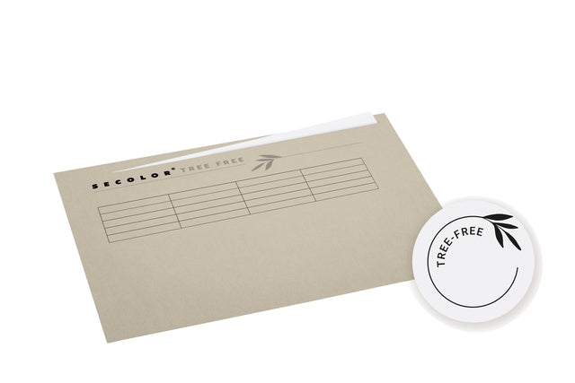 Djois - Vouwmap tree-free folio ongelijk 226gr beige | 250 stuks