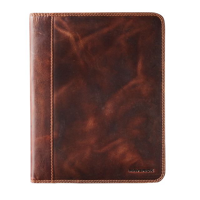 Maverick - Dossier d'écriture The Original A5 avec bloc-notes en cuir marron