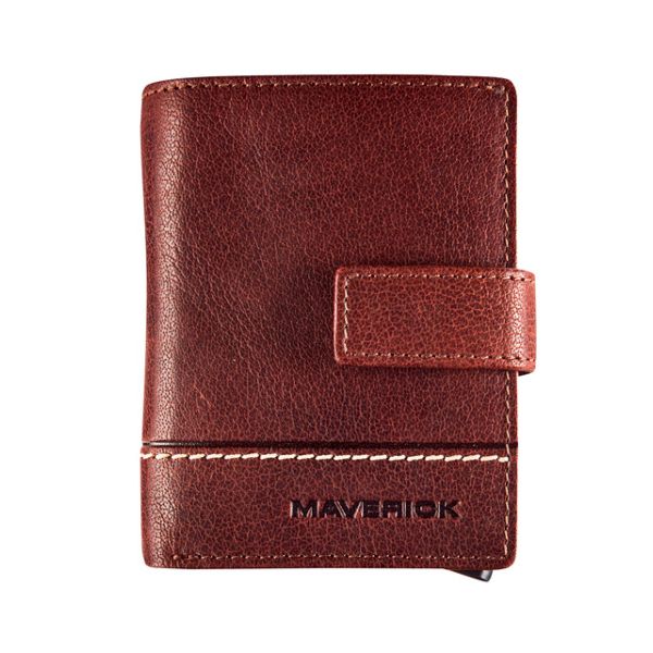 Maverick - Card holder Rough Gear super compact RFID leather brown