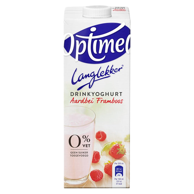 Optimel - Yaourt à boire Langlekker fraise framboise 1 litre | 6 pièces