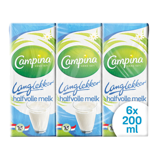 Campina - Milk LongLekker half full 20cl 6 pieces