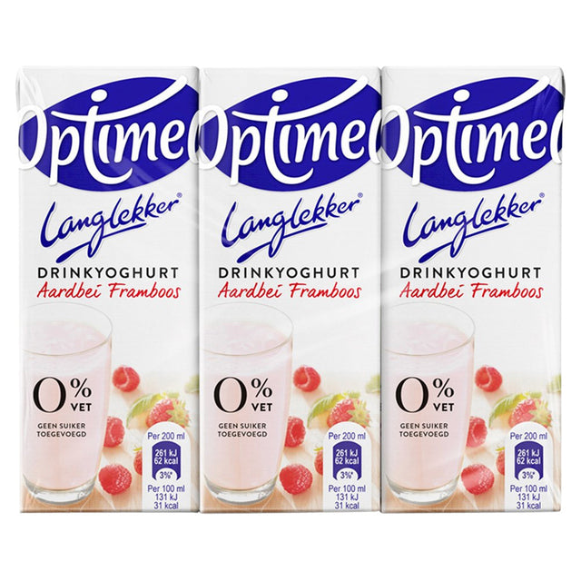 Optimel - Drinkyoghurt ll aardbei framboos 20cl | 5 stuks