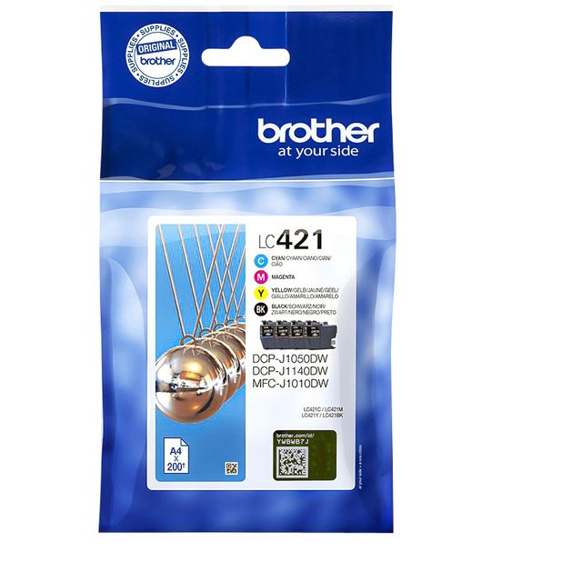 Brother - Cartuccia d'inchiostro LC-421 nero + 3 colori | 4 pezzi