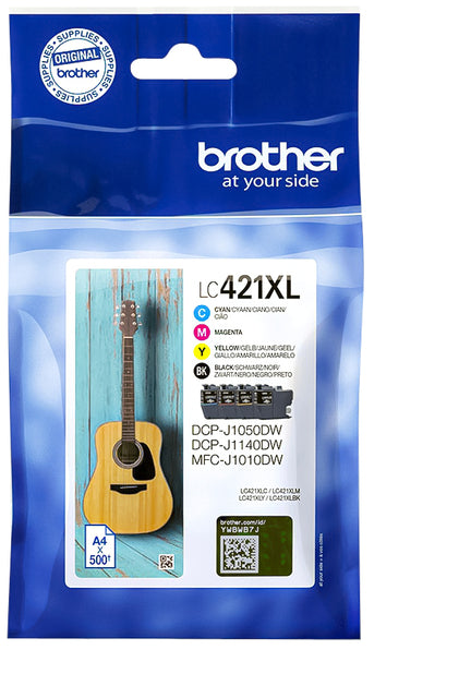 Brother - Tintenpatrone LC-421XL schwarz + 3 Farben | 4 Stück