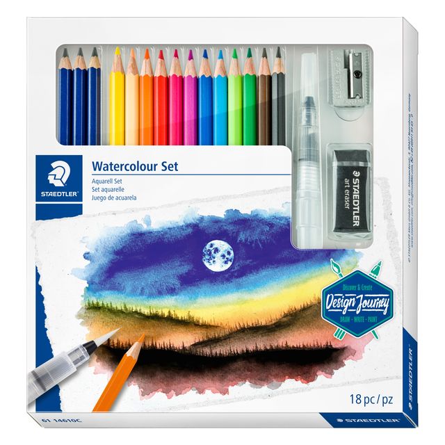Staedtler - Lápiz de colores Design Journey acuarela aquarel 18 piezas