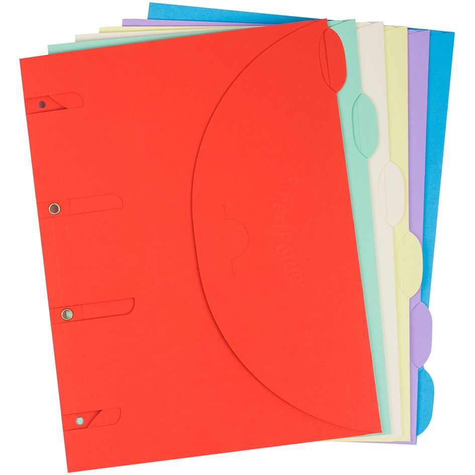 Tarifold - Chemises de rangement perforées Smartfolder A4 assorties 6 pièces