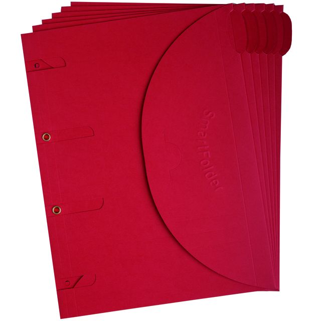 Tarifold - Carpetas de almacenamiento perforadas Smartfolder A4 Rojo 6 piezas