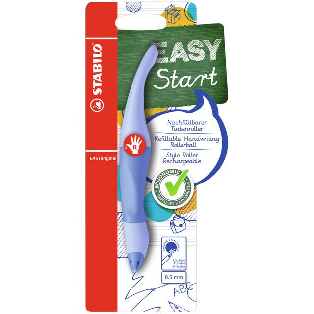 Stabilo - Rollerpen Easyoriginal rechtshandig medium pastel luchtig blauw blister à 1 suk | 5 stuks