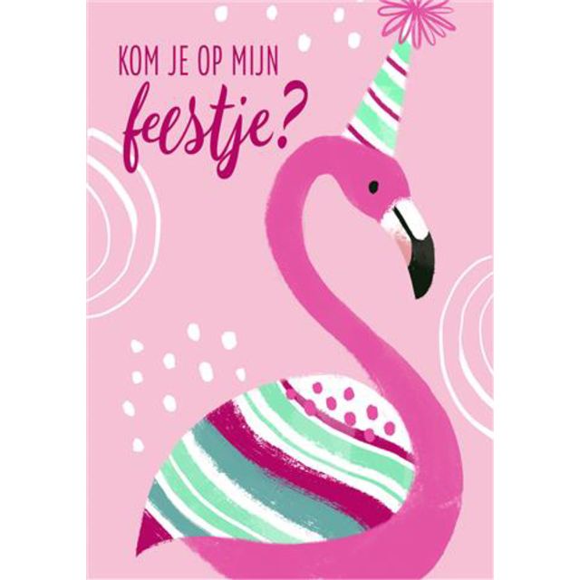 Hallmark - Invitation Flamant Rose 14x9cm