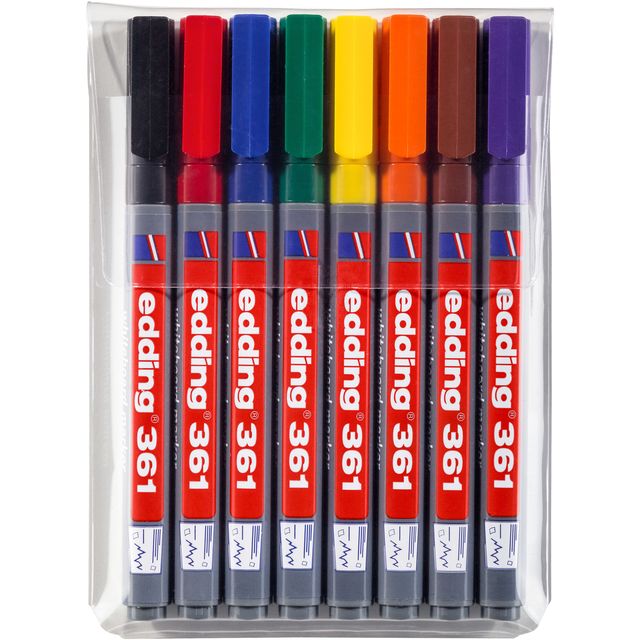 Edding - Whiteboardmarker 361 rond 1mm assorti 8 stuks