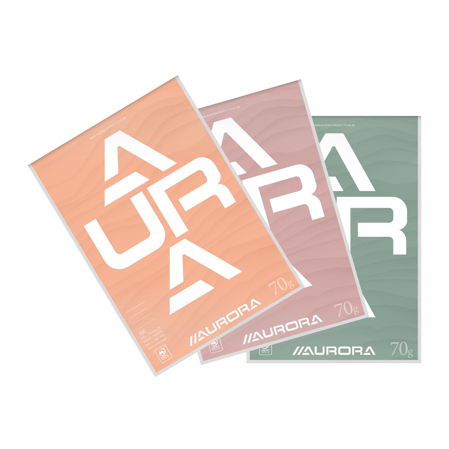 Aurora - Writing pad A4 line 100 sheets 70gr assorted | 10 pieces