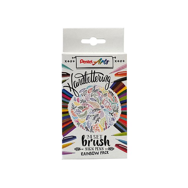 Pentel - Brushpen Sign SES15C Rainbow assorti set à 24 stuks