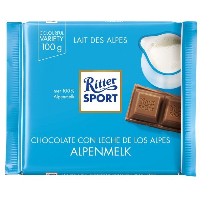 Ritter Sport - Chocolate alpine milk 100gr | 12 pieces