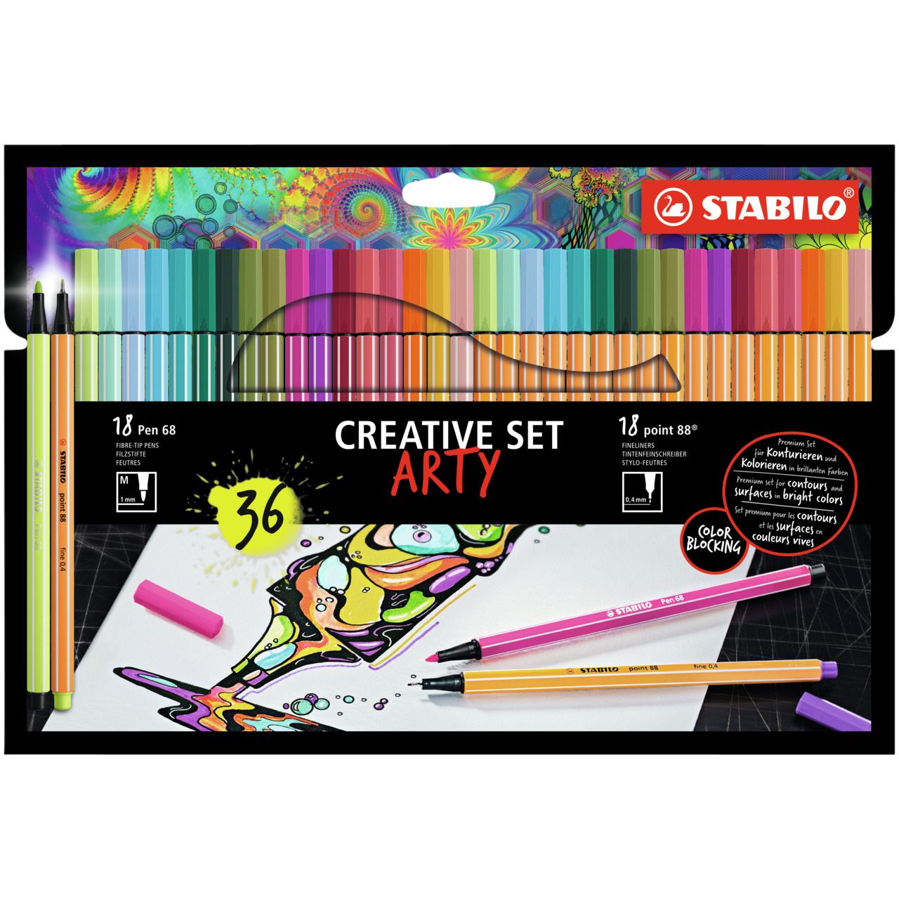Stabilo - Creative set 8868/36 Arty estuche surtido de 36 piezas