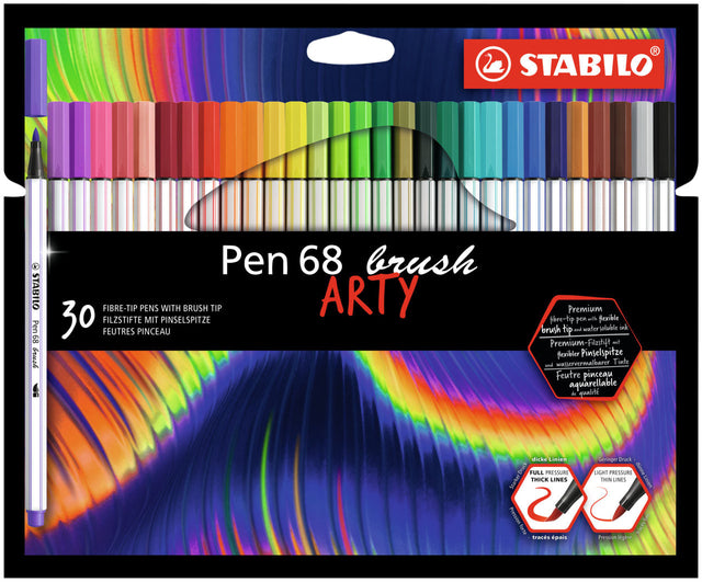 STABILO - Brushstick Pen 568/30 Arty assortiment de 30 pièces