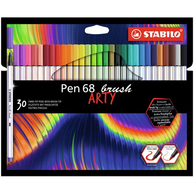 Stabilo - Brushstift Pen 568/30 Arty assorti set à 30 stuks