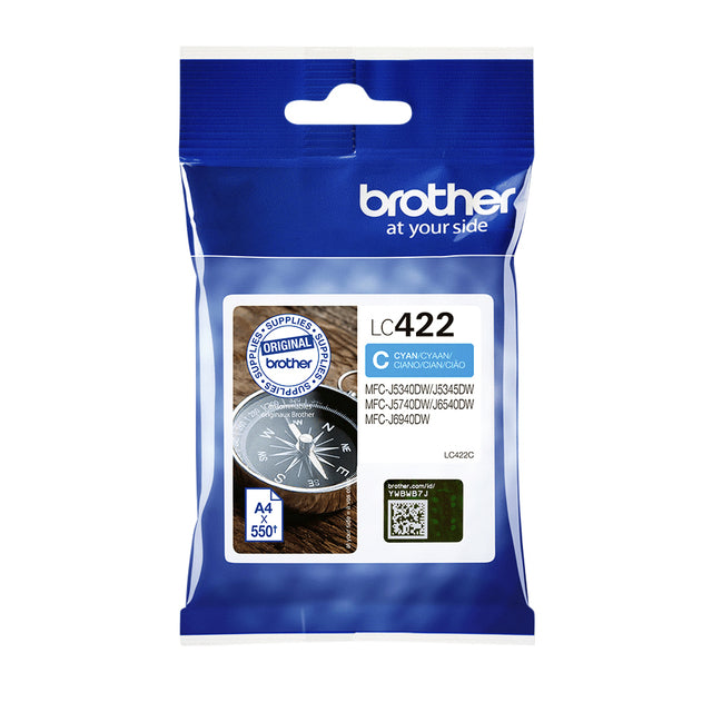 Brother - Cartuccia d'inchiostro LC-422C blu | 5 pezzi