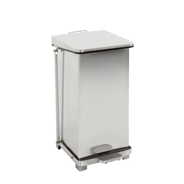 Vepa Bins - Pattumiera industriale a pedale da 45 litri in acciaio inox opaco