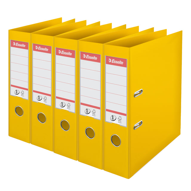 Esselte - Ordner no 1 power pp 75mm geel 5 stuks