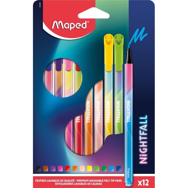 Maped - Rotulador Nightfall set de 12 colores