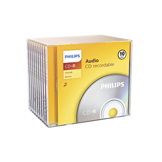 Philips - CD-R 80Min audio JC 10 piezas