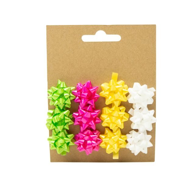 IG design - Mini bows green/pink/yellow/white 12 pieces