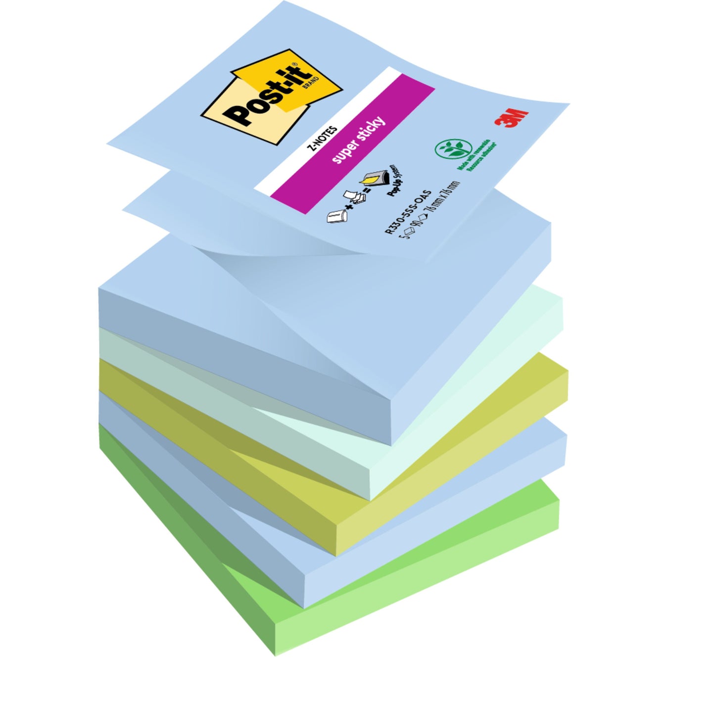 Post-it - Memo pad z-notes r330 super sticky oasis | 12 pieces