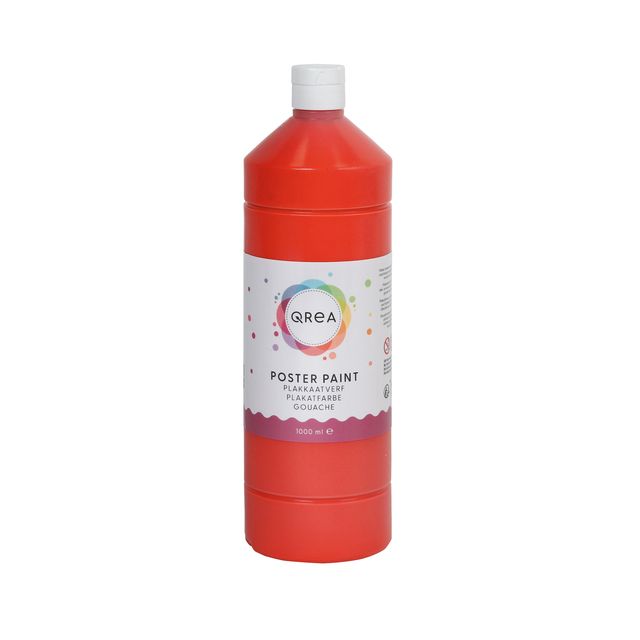 Qrea - Gouache rouge clair 1000ml | 6 pièces