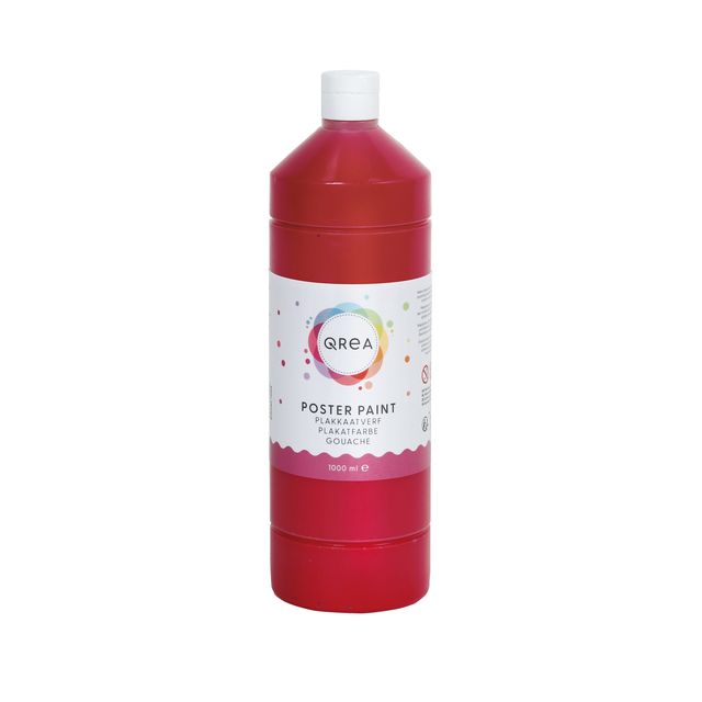 Qrea - Pintura para carteles rojo 1000ml | 6 piezas