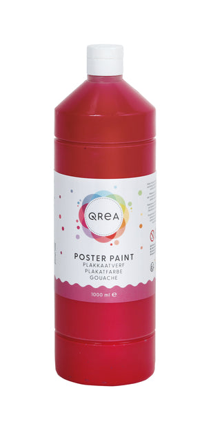 Qrea - Posterfarbe Rot 1000ml | 6 Stück