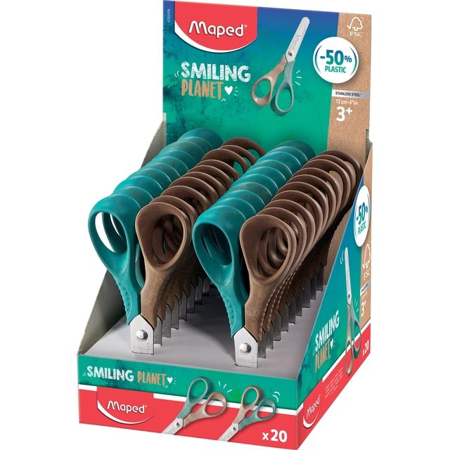 Maped - Schaar smiling planet 12cm display br/gr