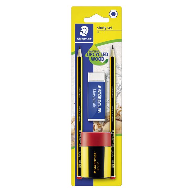 Staedtler - Contenuto del set scrittura 2 matite Noris HB e gomma e temperino 4 pezzi