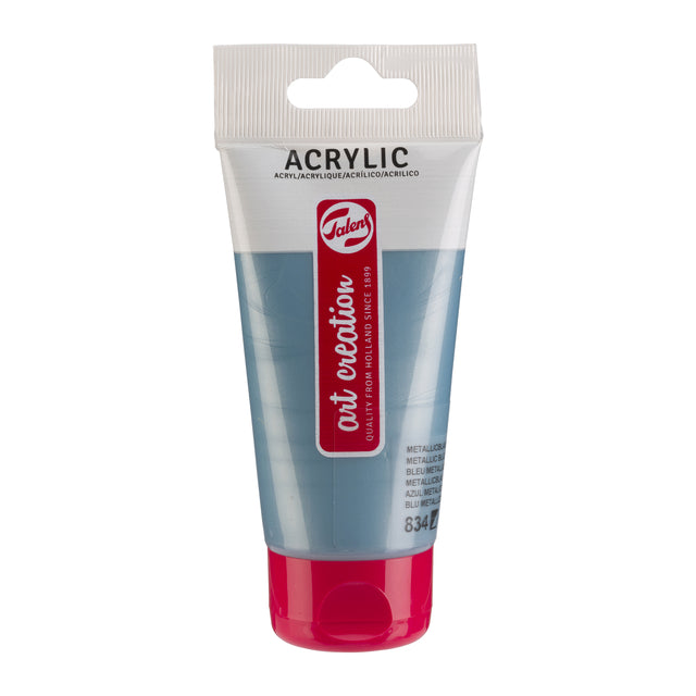 Talens Art Creation - Acrylverf tac 834 metallicblauw tube 75ml | 3 stuks