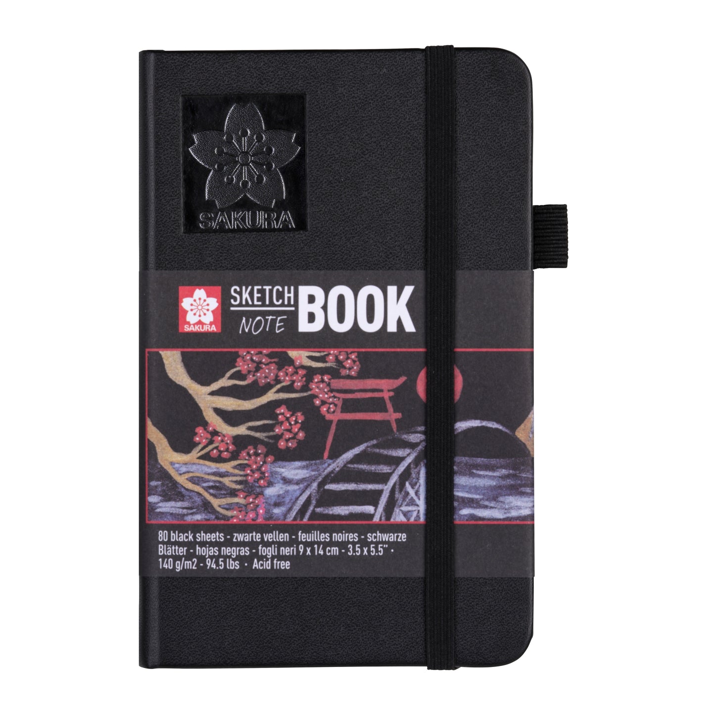 Sakura - Schetsboek 80 zwarte vellen 90x140mm zwart