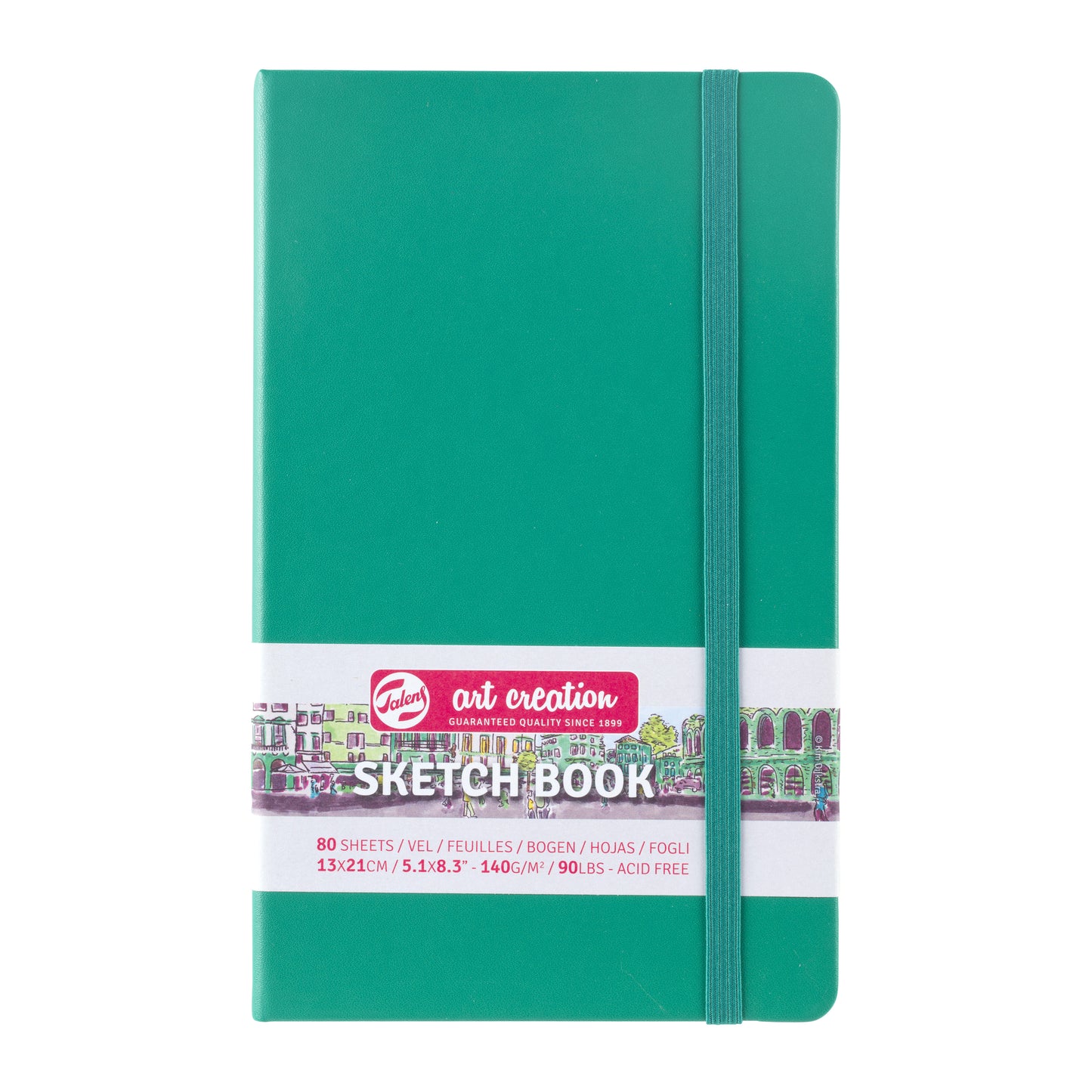 Talens Art Creation - Cuaderno de bocetos Art Creation 80 hojas blancas 140gr 130x210mm verde bosque