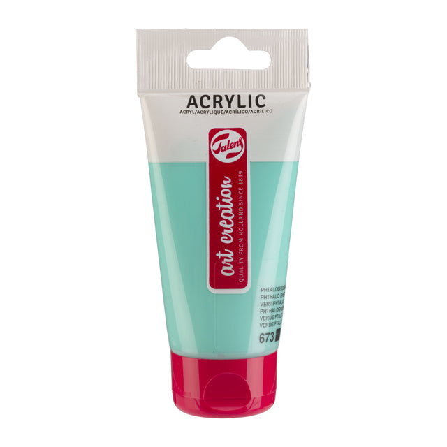 Talens Art Creation - Vernice acrilica Art Creation 673 tubo di luce verde ftalo da 75 ml | 3 pezzi