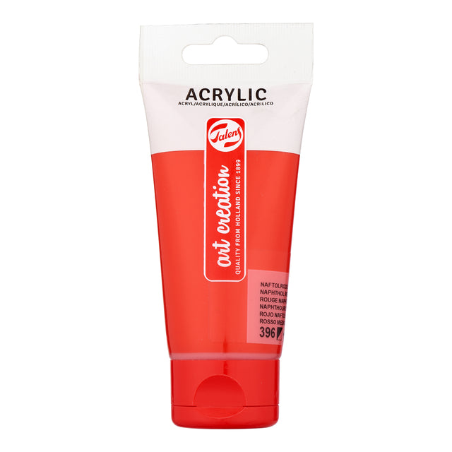 Talens Art Creation - Peinture acrylique Art Creation 396 rouge naphtol moyen tube de 75ml | 3 pièces