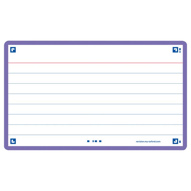 Oxford - Flashcard 2.0 75x125mm 80 hojas 250gr línea violeta | 20 piezas