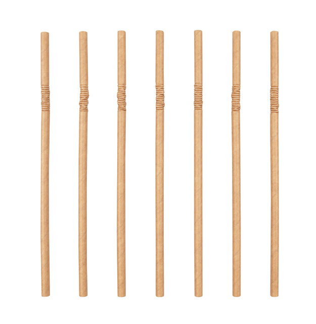 IEZZY restauration et cate - Paille carton pliable Ø 6x240mm 100% équitable 200 pièces marron | 20 pièces