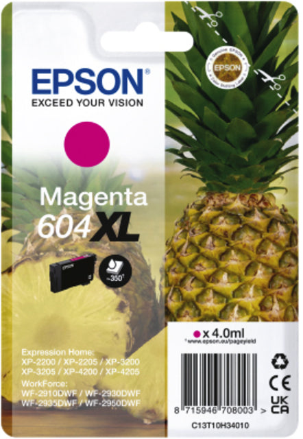 Epson - Tintenpatrone 604XL T10H34 rot | 10 Stück