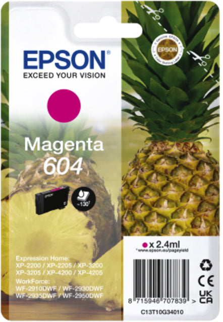 Epson - Inktcartridge 604 t10g34 rood | 10 stuks