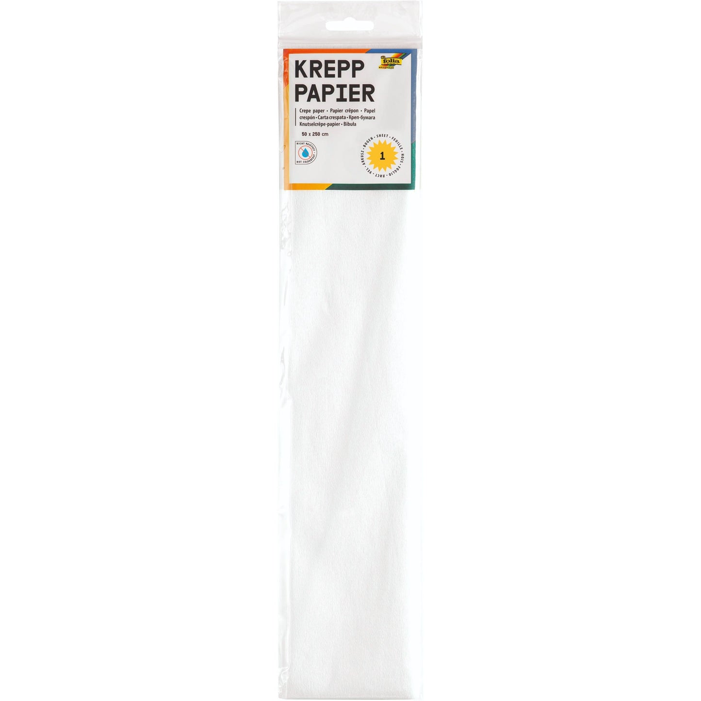 Folia Paper - Papier crépon Folia 250x50cm nr100 blanc | 10 pièces