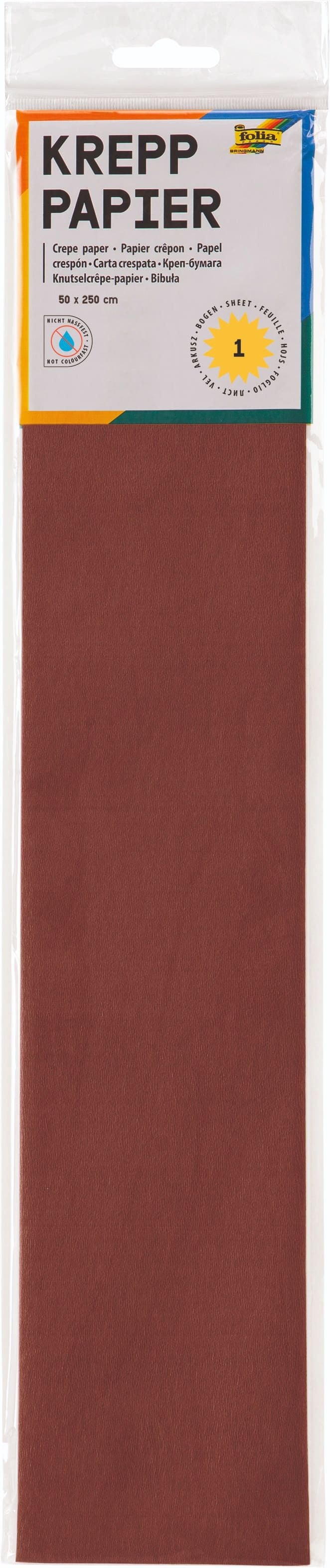 Folia - Crepepapier 50x250cm 10vel 161 kastanjebruin
