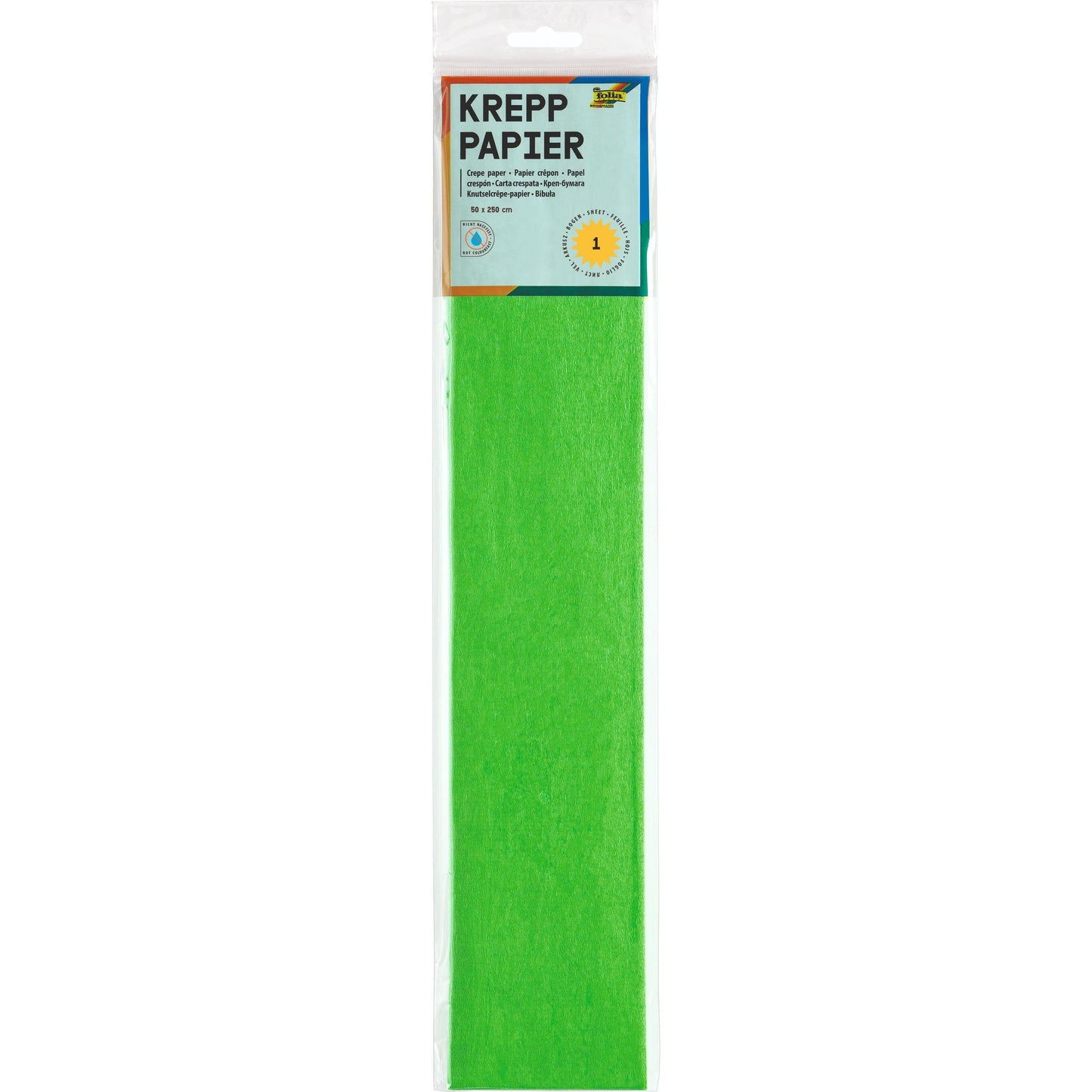 Folia Paper - Crepepapier folia 50x250cm 10vel 140 geelgroen