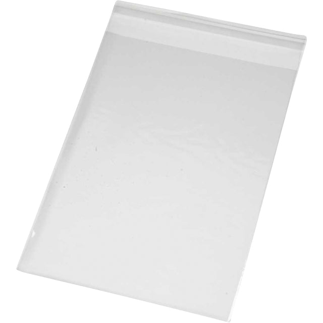 Creotime - Busta in cellophane Creativ Company 17,3x12,3cm 25 micron con striscia adesiva 200 pezzi