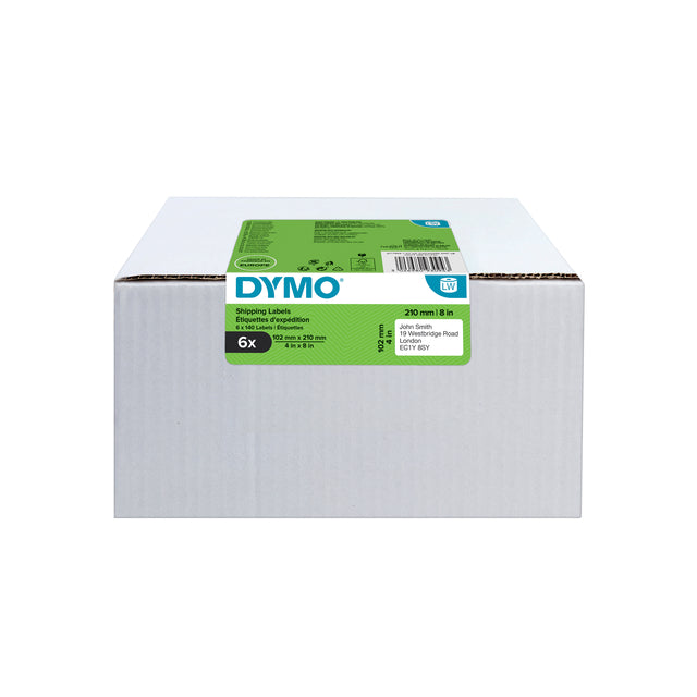 Dymo - Etiket LabelWriter 5XL etichetta di spedizione 102x210mm 6 rotoli da 140 pezzi bianco