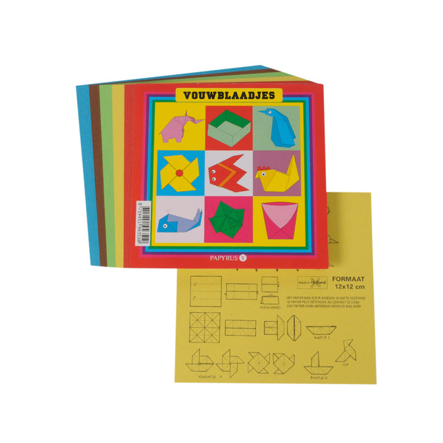 Papyrus - Vouwblaadjes vierkant 12x12cm 65gram assorti 90 vel | 10 stuks