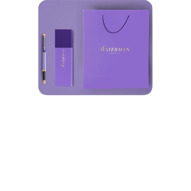 Waterman - Cadeautas en sleeve paars en blauw