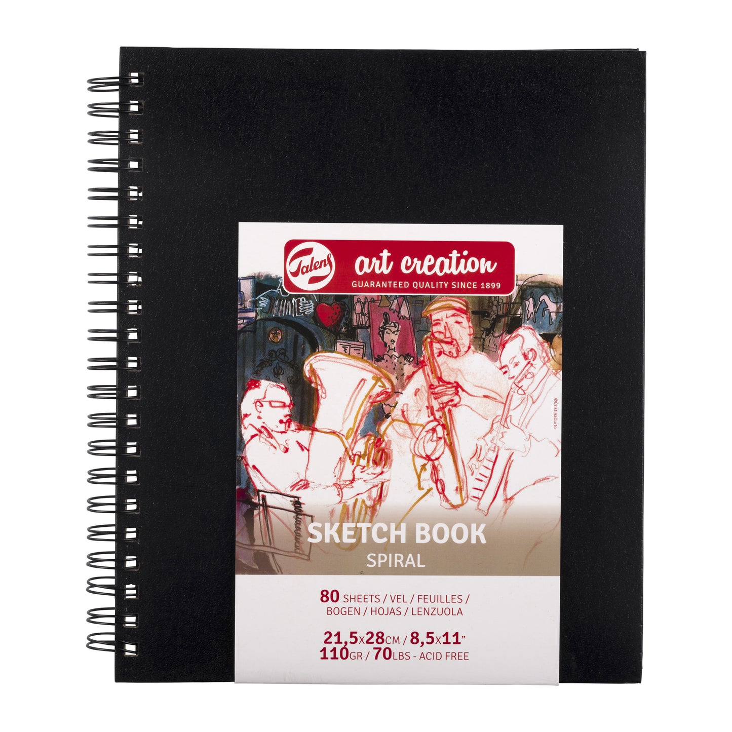 Talens Art Creation - Sketchbook Art Creation 80 white sheets 110gr 210x280mm spiral black