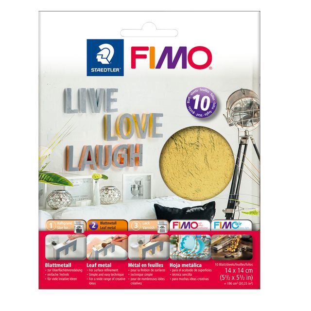 Fimo Staedtler - Bladmetaal Fimo 14x14cm 10vel goud | 5 stuks